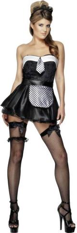 View Item Adult Ladies 16-18 Fever Sexy Waitress Fancy Dress French Maid Costume (Large)